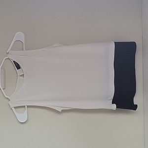 The Limited, white on top-navy on bottom quarter